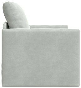 vidaXL Egyszemélyes Floor Sofa Átalakítható Szövet 74x77x81 cm Világosszürke