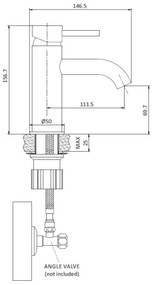 BATH DELUXE 28-005-01-70-04 -Mosdócsap DRAGOR 15,6 cm csiszolt réz