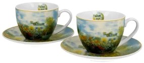Porcelán csésze + alj 270 ml 2 személyes dobozban Monet kertje Argenteuilban
