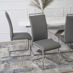 Szánkótalpas Étkezőszék Szürke Eco-bőr Kárpittal. LOCA 2