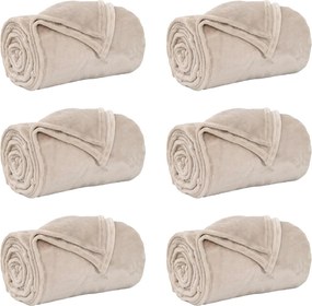 vidaXL Takarók 6 pcs Bézs 150 x 200 cm Gyapjú