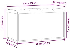 antik fa szerelt fa tárolópad 82x42x45 cm