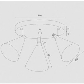 Argon 6244 - Spotlámpa LUCINDA 3xE14/7W/230V fekete