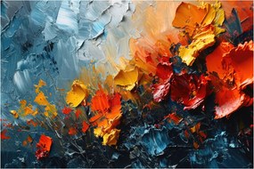 Kép - Virágok absztrakt festménye III. (90x60 cm)