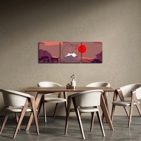 Kép - Fuji hegység (órával) (90x30 cm)