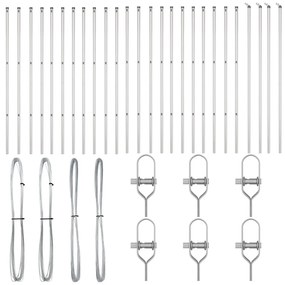 Kerítésoszlopok 26 db Ø32 mm 150 cm Horganyzott Acél