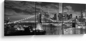 Kép - Brooklyn híd (órával) (90x30 cm)
