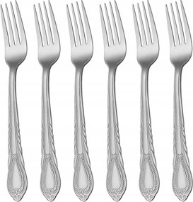 6DB-OS Étkezővilla Szett Rozsdamentes Acél Elegáns Polírozott