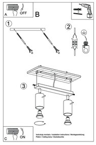 Ludwik fa mennyezeti lámpa - Sollux