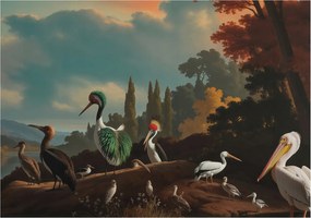 Dekoratív Fali Fotótapéta Falra Festői madarak 208x146 Ragasztó