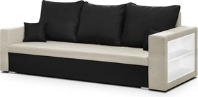 Háromszemélyes kinyitható kanapé SAMI Fekete/krém
