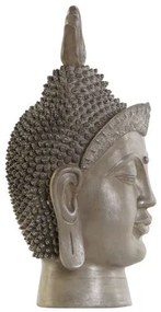 Buddha fej szobor szürke 30x29x58 cm