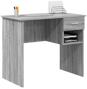 Asztal tárolóval Szürke Sonoma 90x49.5x75 cm Forgácslap