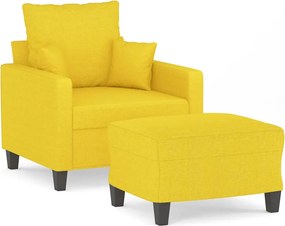 vidaXL világossárga szövet kanapéfotel lábtartóval 60 cm