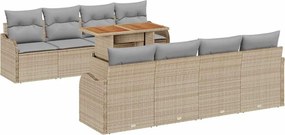 vidaXL Kerti Kanapé Szett párnával 7 pcs bézs és világosszürke