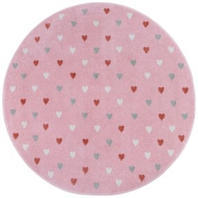 Rózsaszín gyerek szőnyeg ø 100 cm Little Hearts – Hanse Home