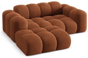 Terrakotta színű zsenília sarokkanapé (bal oldali-heverő résszel) Treno – Cosmopolitan Design