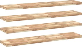 vidaXL 4 db kezeletlen tömör akácfa függőpolc 160 x 30 x 4 cm