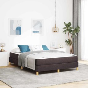Boxrugós ágy Barna 140 x 200 cm Textil és mérnöki fa