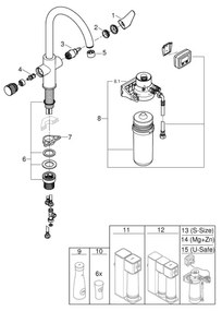 GROHE 30593000 - Mosogató csaptelep BLUE PURE C-kifolyó, fényes króm