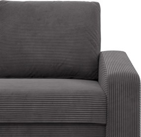 Zeus kanapéágy, kordbársony, hab töltet, döntött kartámasz, szürke