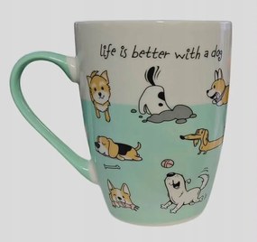 Porcelán Bögre Kutyusok Life Is Better With A Dog 250 ML.