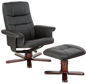 tectake 401438 relaxációs fotel lábtartóval, 1. modell - fekete/barna