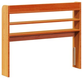viaszbarna tömör fenyőfa fejtámla polcokkal 90 cm