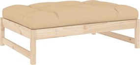 vidaXL tömör fenyőfa kerti lábzsámoly párnával 120x80 cm