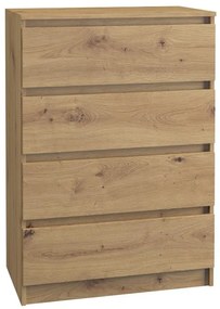 Shannan M4 fiókos szekrény, 70x97x40 cm, tölgy