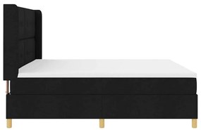 Box Spring ágy matracmal fejtámlával Fekete 200 x 200 cm szövet