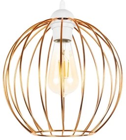 Csillár zsinóron MATT 3xE27/60W/230V fehér/réz