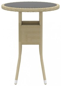 3 részes bézs kerti polyrattan étkezőgarnitúra