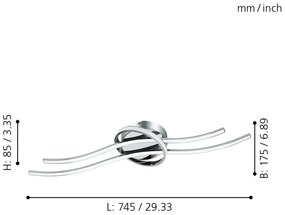 Eglo 96308 - LED Mennyezeti lámpa SELVINA LED/6W+LED/7W