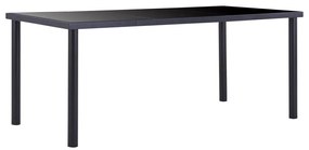 Fekete edzett üveg étkezőasztal 180 x 90 x 75 cm