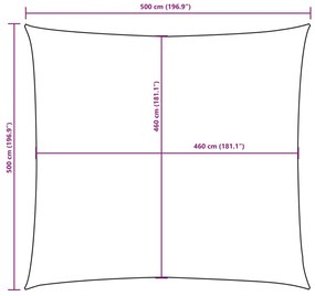 fehér négyzet alakú oxford-szövet napvitorla 5 x 5 m