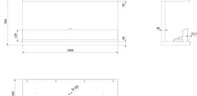 Kratki X-RAY/TUV - Beépíthető bio kandalló X-RAY 50x100 cm 3,5 kW fekete