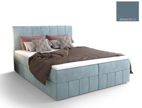 Franciaágy Boxspring 160 cm Barack (szürkéskék) (matraccal és tárolóhellyel). 1046389