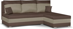 GUSTO Kinyitható sarokkanapé Sötétbarna/világosbarna