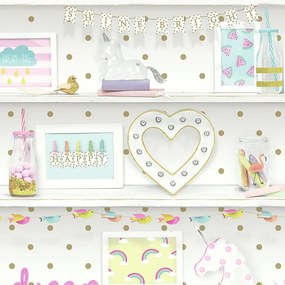 Arthouse Signature 2 Girl’s Life ezüst polcmintás papír tapéta – 696004
