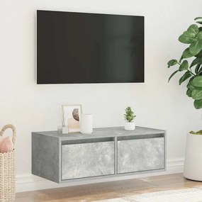 TV szekrény LED világítással beton szürke 75x35,5x25 cm