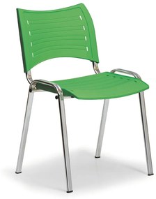 SMART műanyag szék - króm lábak, zöld