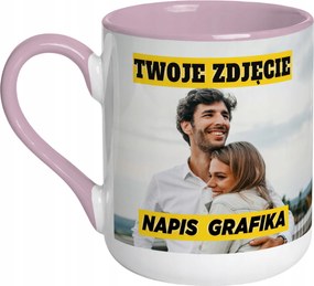Kávés bögre Rózsaszín saját fényképes felirattal Személyre szabott