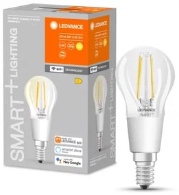 LED lámpa , égő , izzószálas hatás , filament , kis gömb , E14 , 4W , meleg fehér , dimmelhető , LEDVANCE Smart+ WIFI