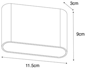 Modern kültéri fali lámpa rozsdabarna 11,5 cm LED-del IP65 - Batt