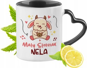 Fekete Bögre Szív Alakú Füllel Nelinek Ideális Ajándék