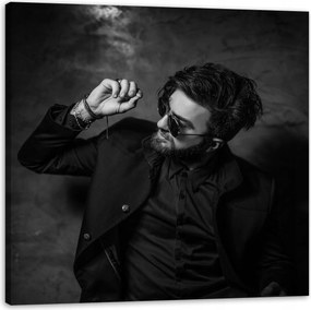 Vászonkép Fekete-fehér Férfi 50x50 cm