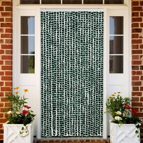 zöld és fehér zsenília rovarfüggöny 100 x 200 cm