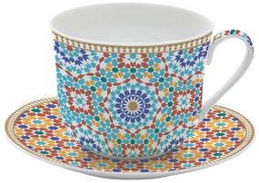 Porcelán nagy teás csésze aljjal 400 ml  díszdobozban Marrakech Easy Life