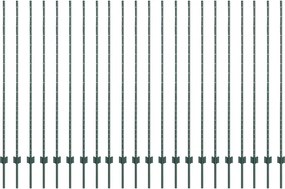 vidaXL Kerítésoszlop 22 pcs Zöld 200 cm Acél